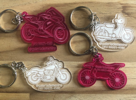 Kit Chaveiro Motocicleta 4 Acrílico