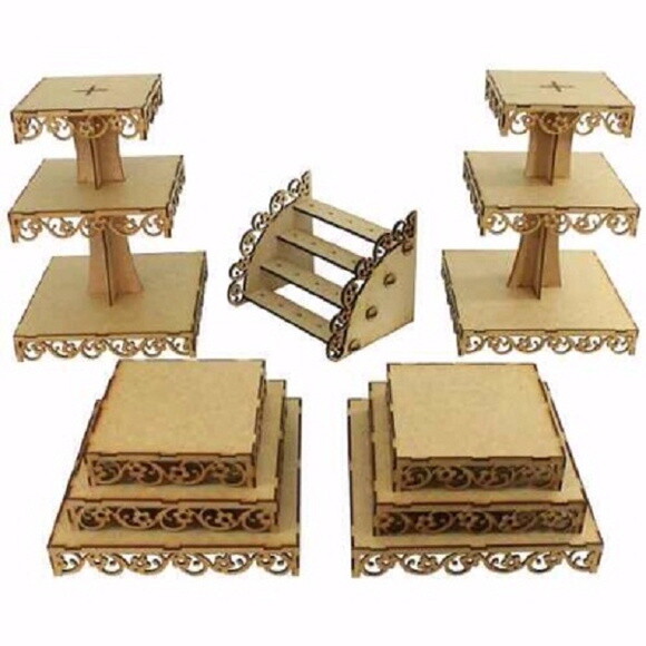 Kit festa provençal em MDF 9 peças