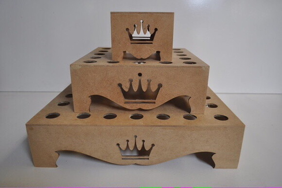 KIT Porta Tubete em MDF 3 peças- coroa