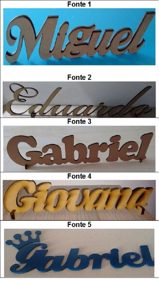Nome decorativo em MDF Pintado