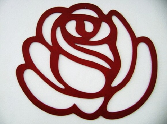 Peça Decorativa Rosa Vazada mdf Pintado