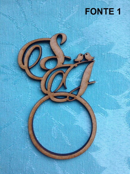 Porta Guardanapo com iniciais em MDF