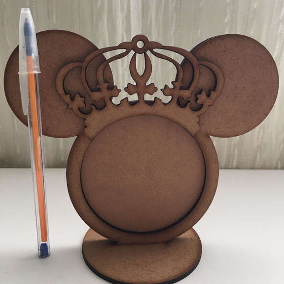 Porta Retrato Mickey com coroa MDF