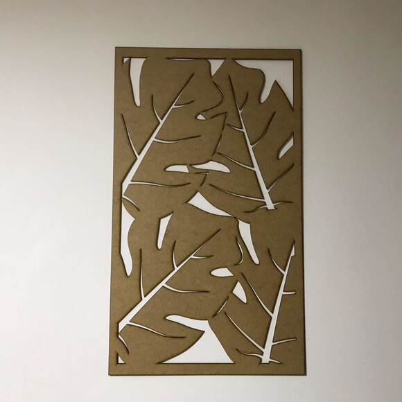 Quadro Painel Vazado MDF Crú