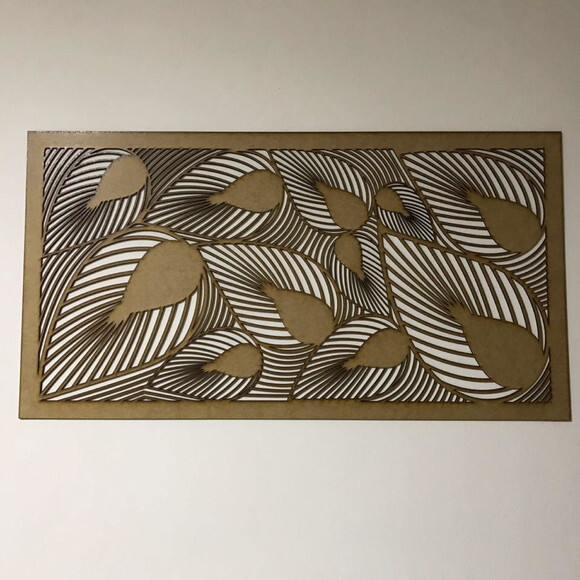 Quadro Painel Vazado MDF Crú