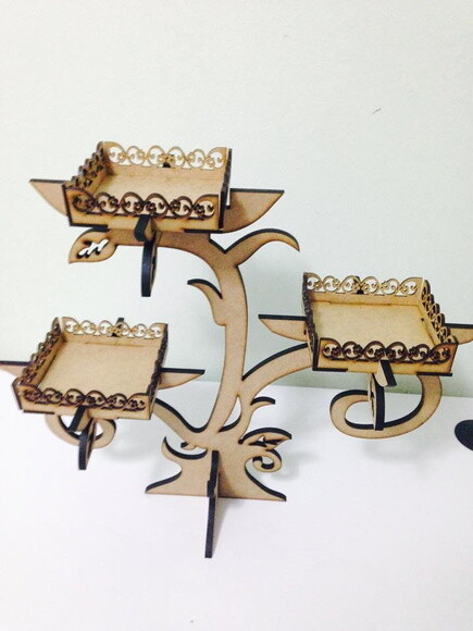 Trio mini bandejas provençal em MDF