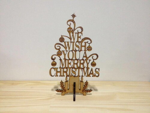 Árvore de Natal com frase em MDF