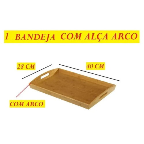 Bandeja Retangular Alça Arco 40x28cm Top Util