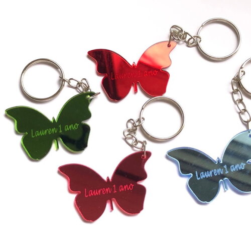Chaveiro Borboleta Acrílico Espelhado