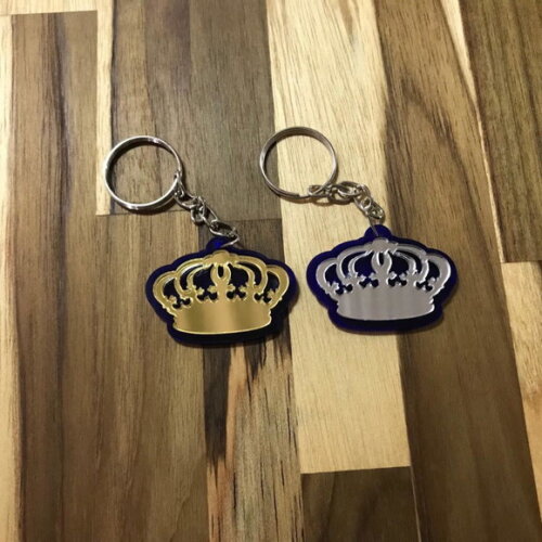 Chaveiro Coroa Dupla Acrílico Espelhado