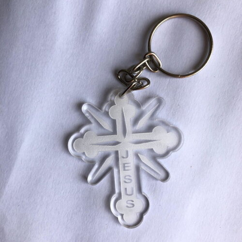 Chaveiro Crucifixo Decorado Acrílico