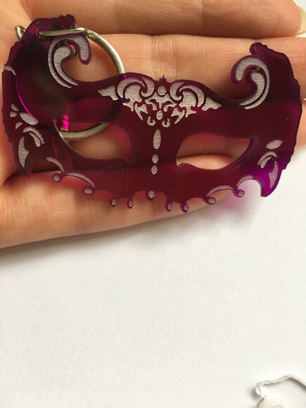 Chaveiro Máscara decorada Acrílico
