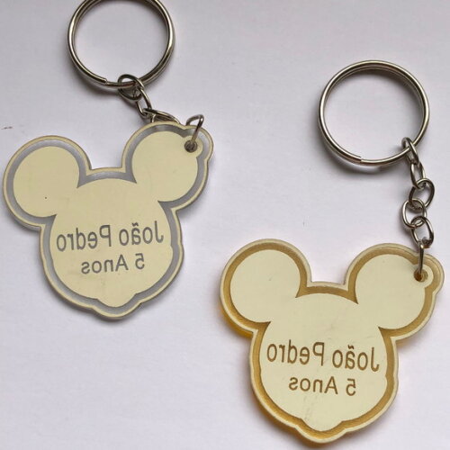 Chaveiro Mickey Acrílico Espelhado