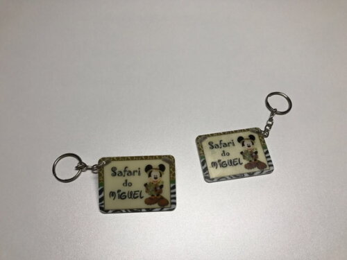 Chaveiro Mickey Safari retangular impresso