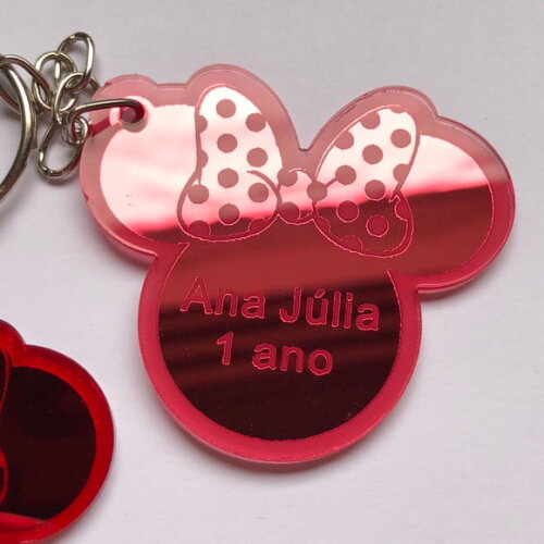 Chaveiro Minnie Acrílico Espelhado 2