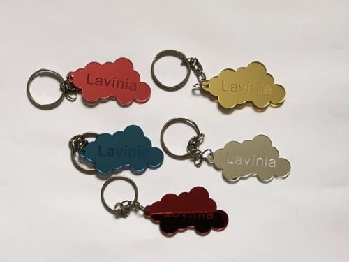 Chaveiro modelo Nuvem Acrílico Espelhado