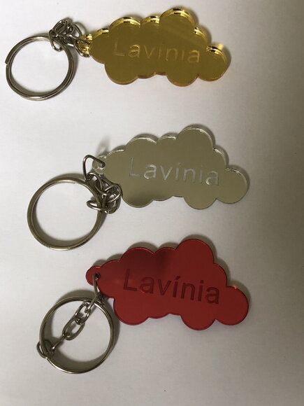 Chaveiro modelo Nuvem Acrílico Espelhado