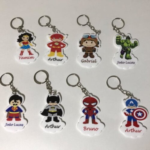 Chaveiro Super Heróis com Nome