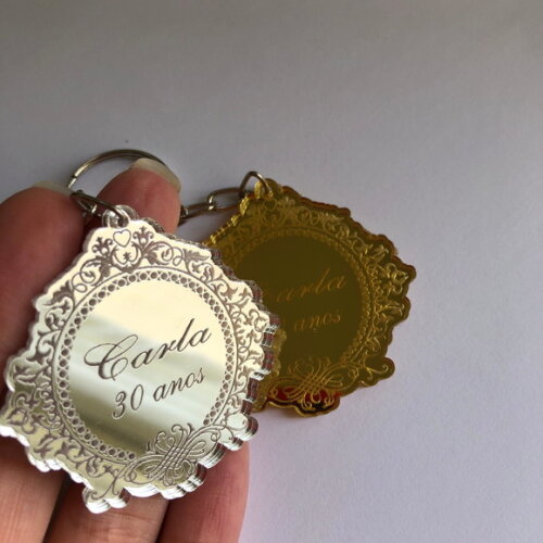 Chaveiros Monograma Casamento Espelhado