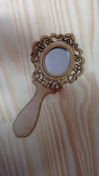 Espelho decorativo de mão MDF completo
