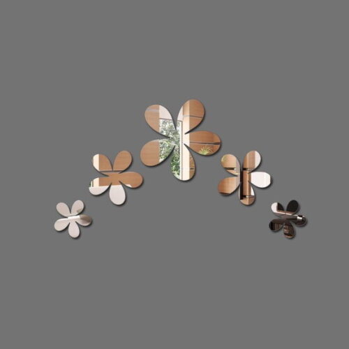 Espelho acrílico decorativo Flores
