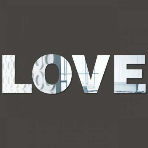 Espelho acrílico decorativo LOVE