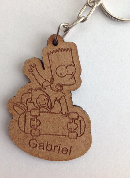 Kit chaveiro acrílico -Bart Simpson MDF