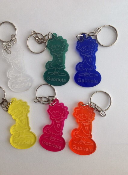 Kit chaveiro acrílico -Lisa Simpson