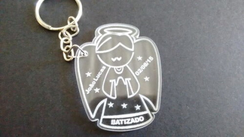 Kit Chaveiro Anjinho Batizado Acrílico