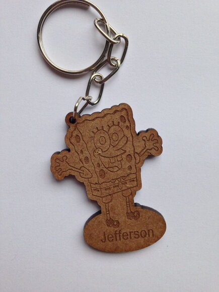 Kit chaveiro modelo Bob Esponja MDF