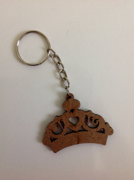 Kit chaveiro modelo Coroa feminino 2 MDF