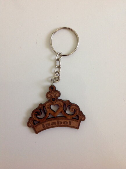Kit chaveiro modelo Coroa feminino 2 MDF