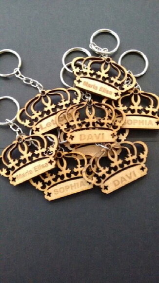 Kit chaveiro modelo Coroa MDF