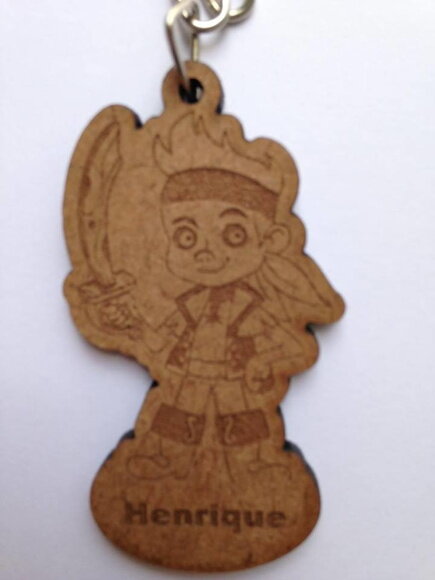 Kit chaveiro modelo Jack Pirata MDF