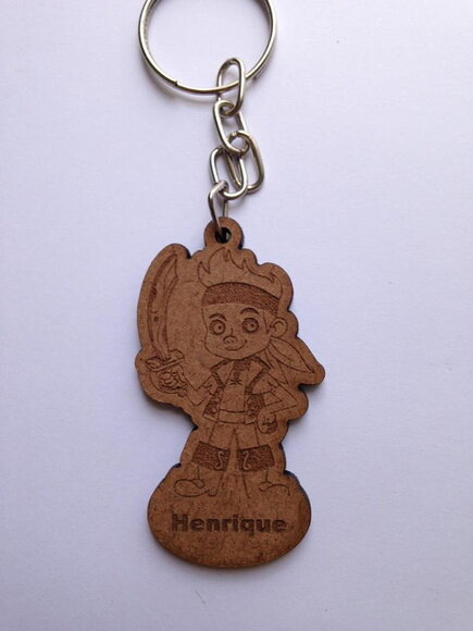 Kit chaveiro modelo Jack Pirata MDF