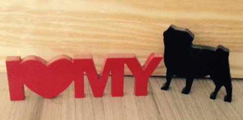 Kit decorativo I LOVE MY PET Mdf