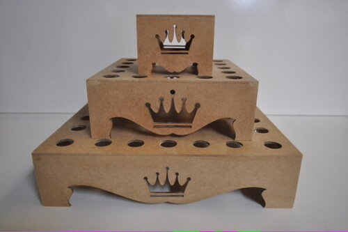 KIT Porta Tubete em MDF 3 peças- coroa