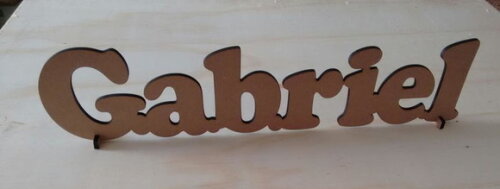 Nome decorativo em MDF cru