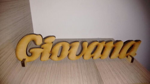 Nome decorativo em MDF cru