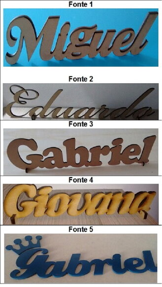 Nome decorativo em MDF Pintado