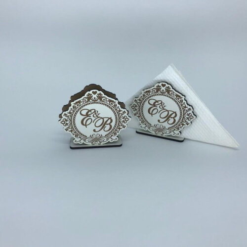 Porta guardanapo Monograma MDF branco