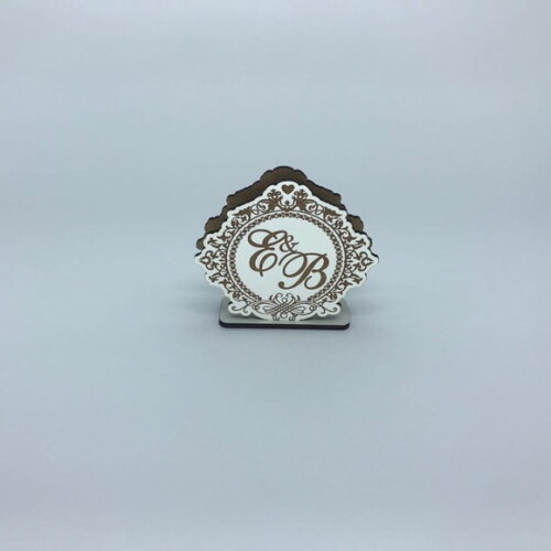Porta guardanapo Monograma MDF branco