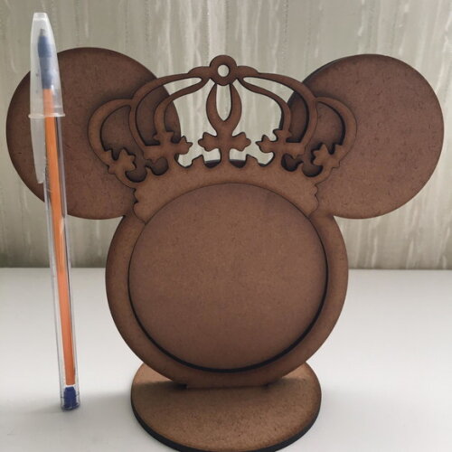 Porta Retrato Mickey com coroa MDF