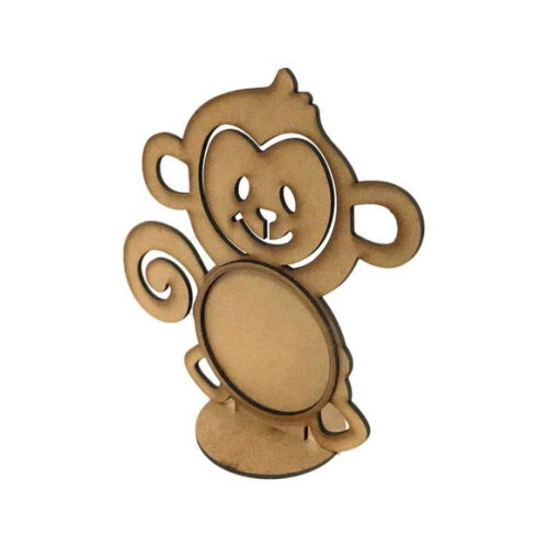 Porta Retrato Macaco em MDF crú