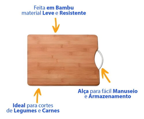Tábua de Corte com Alça - Bambu