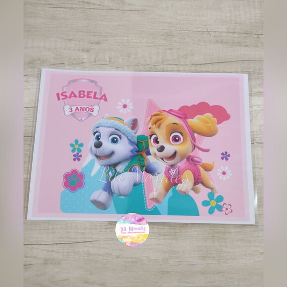 Jogo Americano Patrulha Canina Rosa