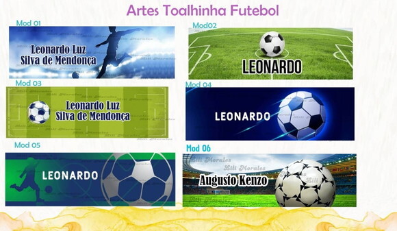 Kit c/ 04 Toalhinhas p/ Lanche Futebol