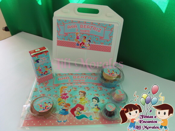 Kit Escola Nº02 - Maleta Lanche Princesas Baby