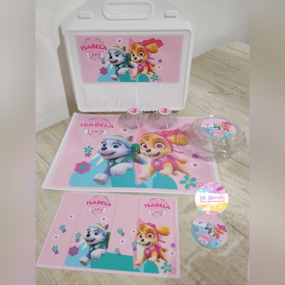 Kit Escola Nº02 - Maleta Lanche Patrulha Canina Rosa