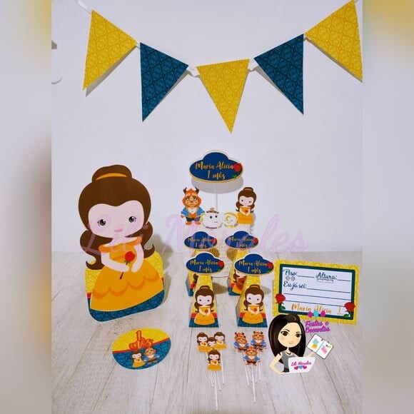 Kit Mesversário A Bela E A Fera